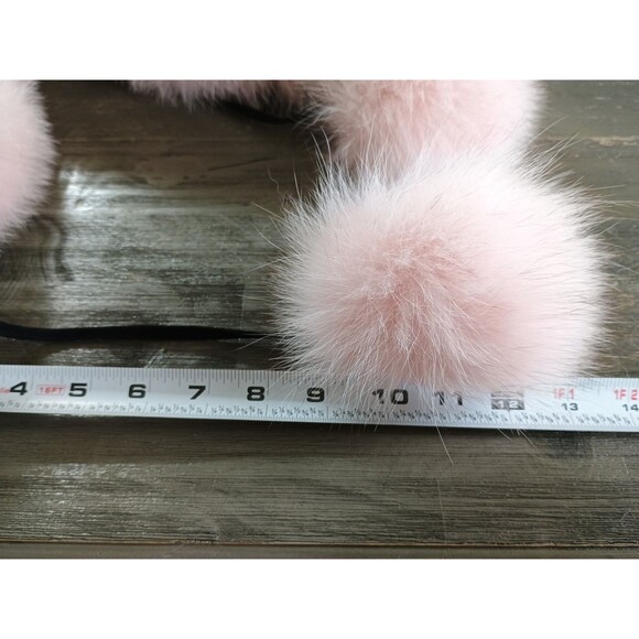 Fourrures Audet Chaudiéres Appalaches Quebec Lynx Pink Headband Collar With Pom - Picture 7 of 7